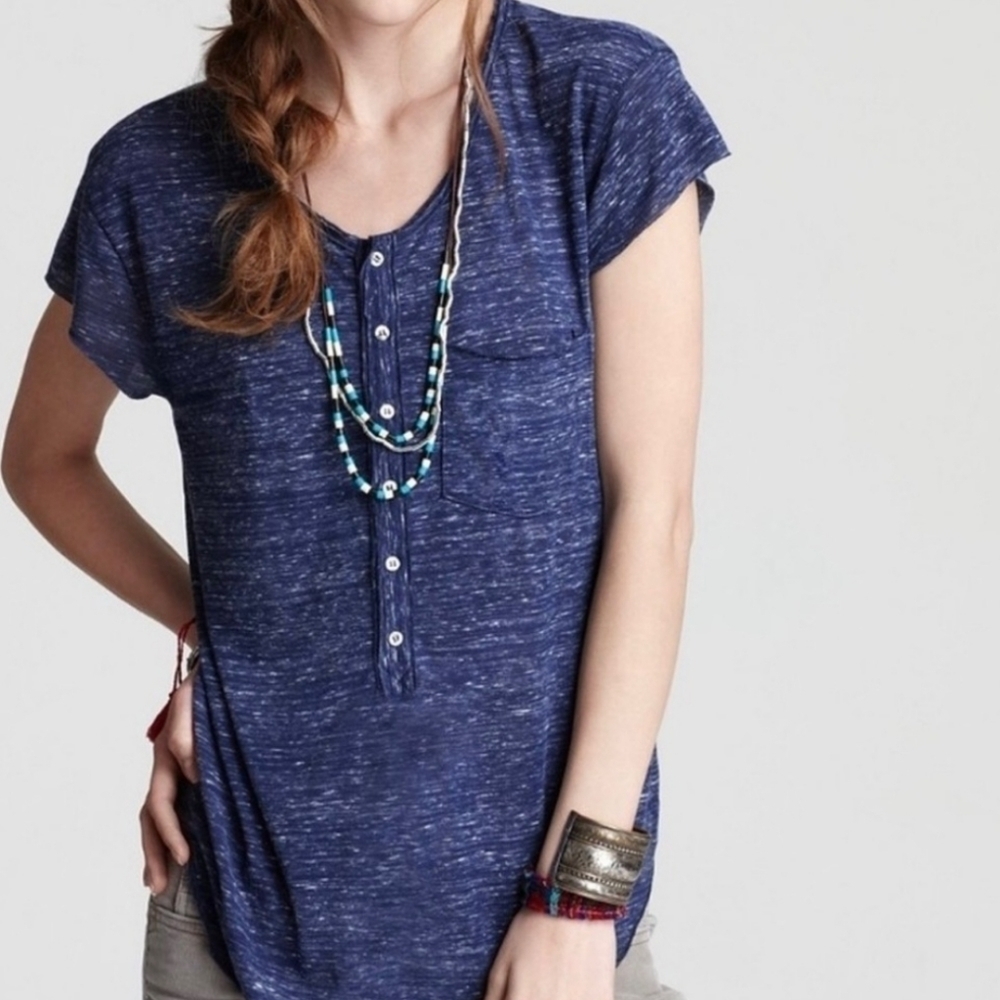 Free People Beach Ex Boyfriend Henley Pocket Tee M